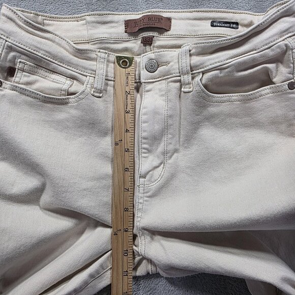 Judy Blue Jeans Womens 13/31 Off White Straight Fit Raw Hem Stretch JB82532C - Picture 10 of 11